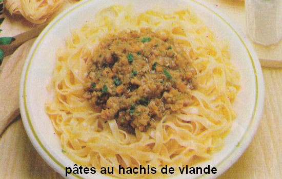 Pâtes au hachis de viande