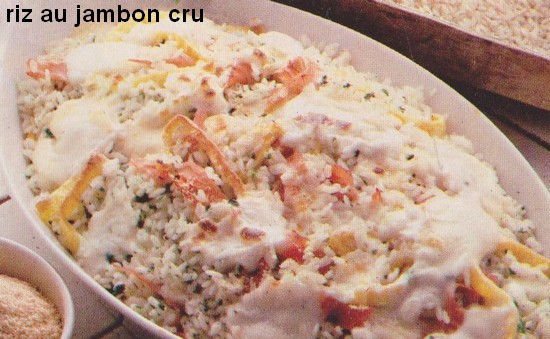 Riz au jambon cru