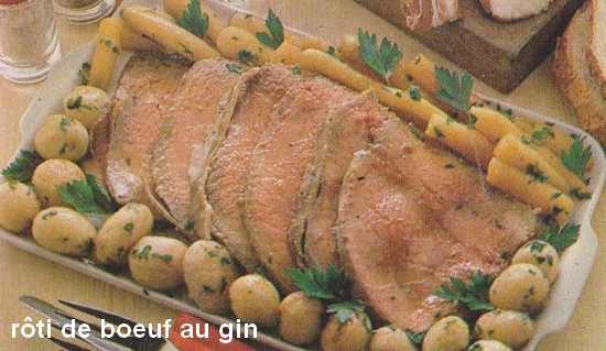 Rôti de bœuf au gin