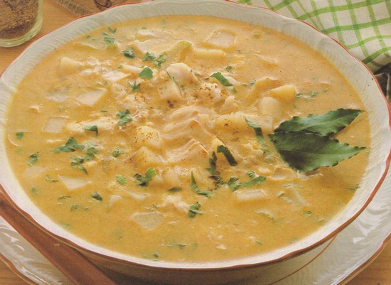 Soupe de cabillaud au curry